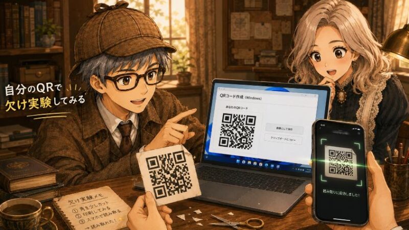 6. やってみよう 自分のQRコードで「欠け実験」(Windows)