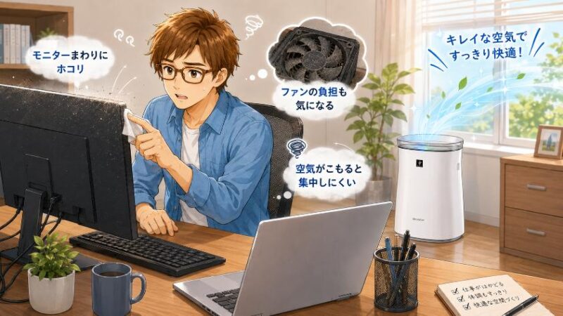 1. パソコン作業する部屋にこそ、空気清浄機が必要な理由
