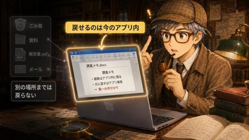 2. 第一の手がかり 戻せるのは「そのアプリの中」だけだった