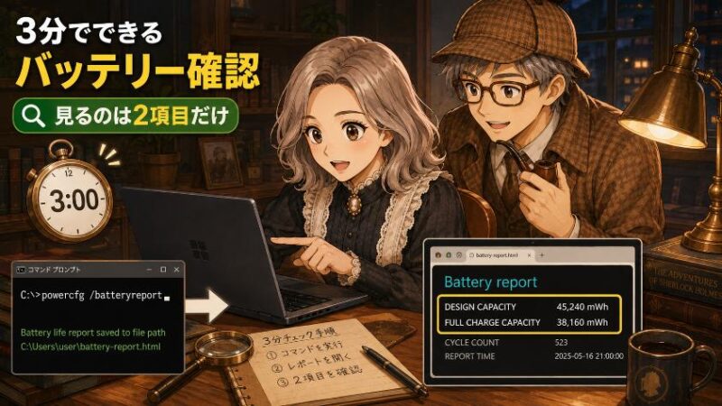 6. わが家のバッテリーを健康診断する バッテリーレポートの見方