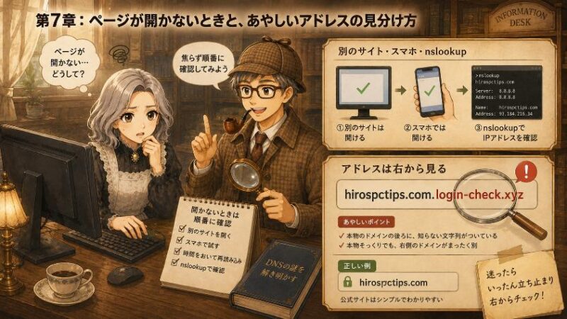 7. 知っておくと役立つ ページが開かないときの見方・似た偽アドレスの見抜き方