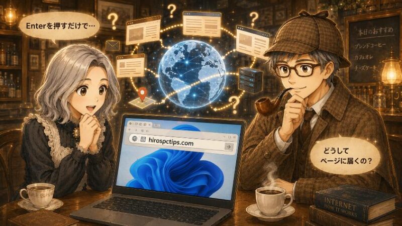 1. アドレスを打ってEnter。パソコンは世界中のページを覚えているのか?